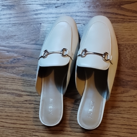 J. Crew Women's Cream Mules with Silver Accents - Picture 3 of 15